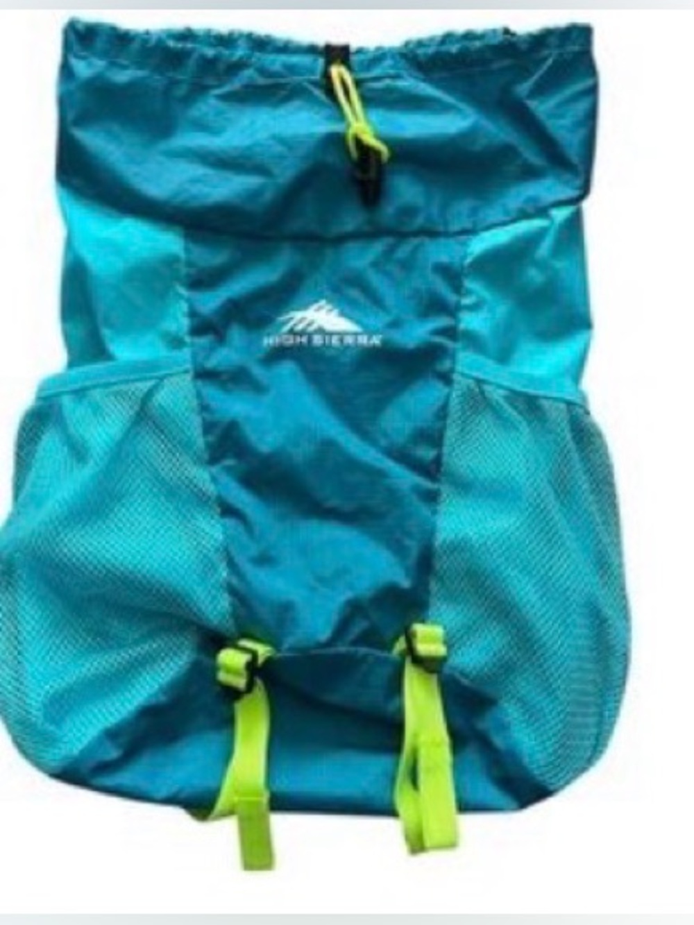 High Sierra Day Pack Backpack in Teal and Neon Yellow Straps